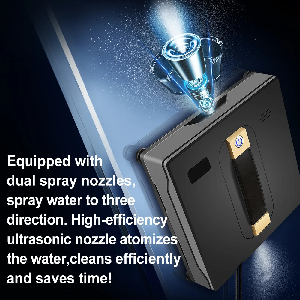 Robot Window Vacuum Cleaner,Dual Water Spray,Laser Sensor,APP&Remote Control