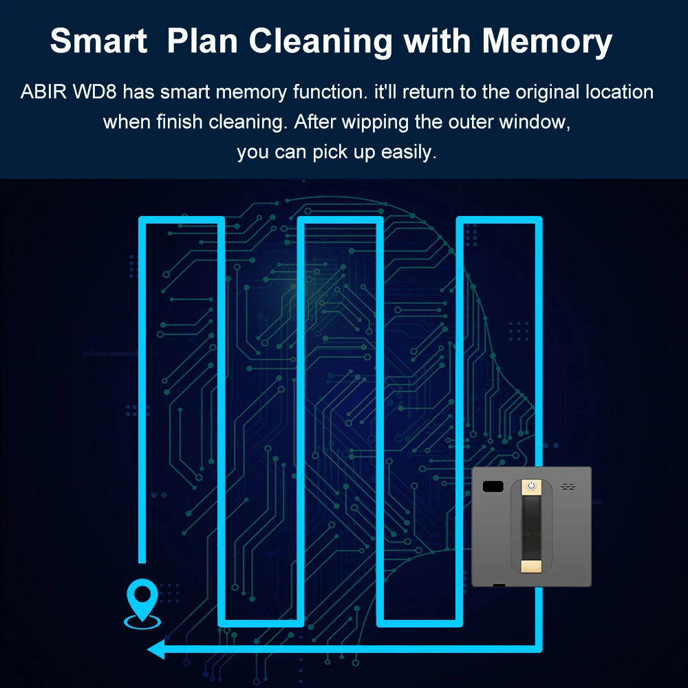 Robot Window Vacuum Cleaner,Dual Water Spray,Laser Sensor,APP&Remote Control
