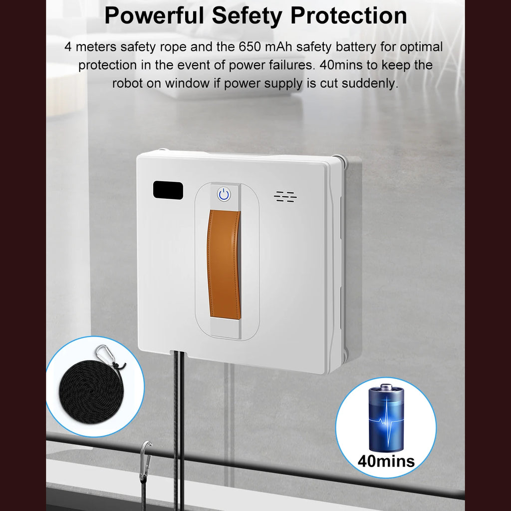 Robot Window Vacuum Cleaner,Dual Water Spray,Laser Sensor,APP&Remote Control